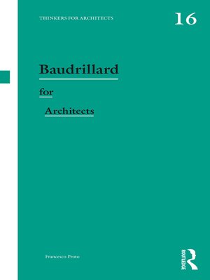 cover image of Baudrillard for Architects